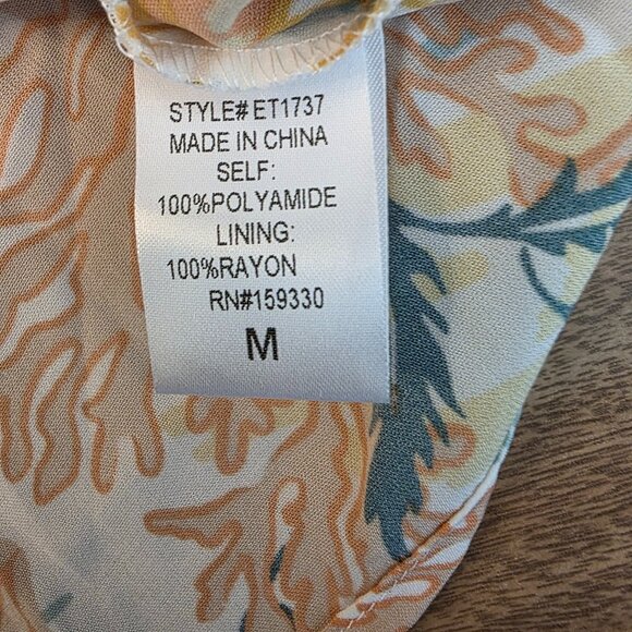 Heyson Womens Button Up Top Floral Chest Pocket Short Sleeve Mulitcolor Medium - Picture 8 of 13